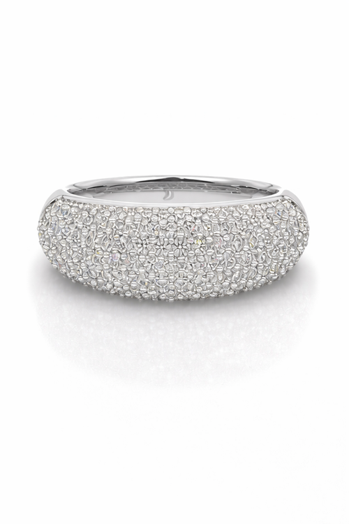 Silver CZ Diamond Band Ring