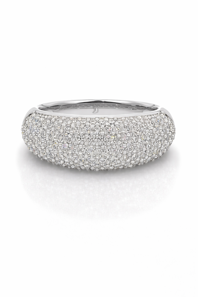 Silver CZ Diamond Band Ring