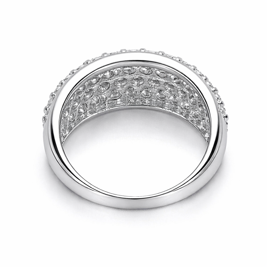 Silver CZ Diamond Band Ring