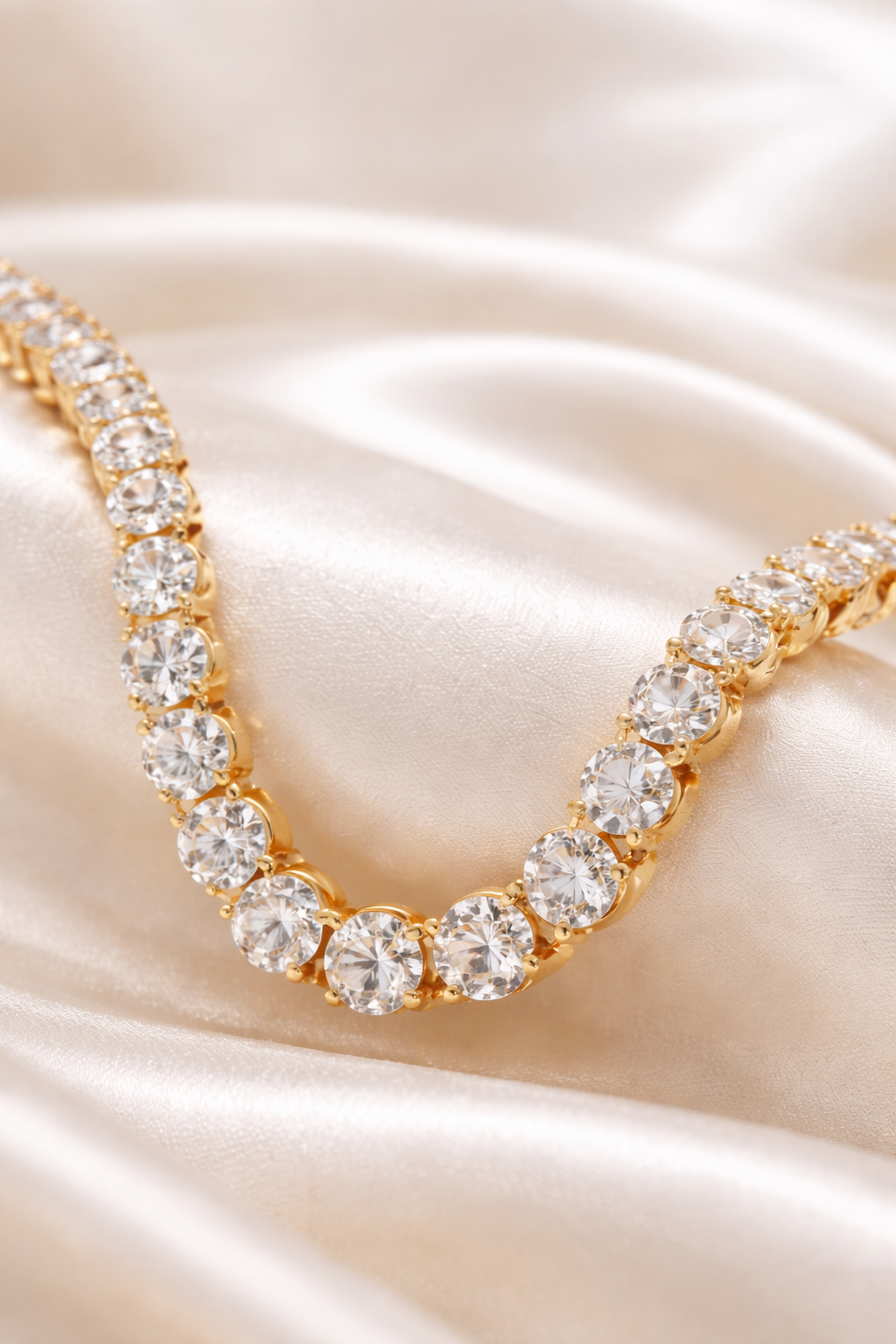 American Diamond Tennis Necklace & Earring Set