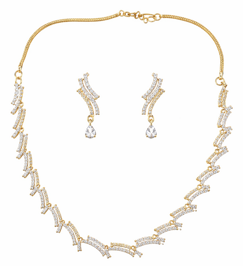 Gold Plated American Diamond Necklace Set