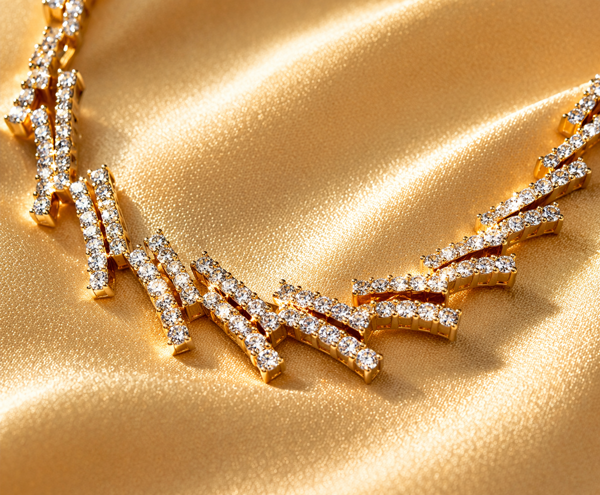 Gold-Plated American Diamond Jewelry Set