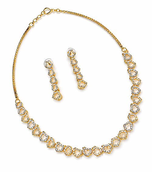 Gold Plated American Diamond Necklace Set