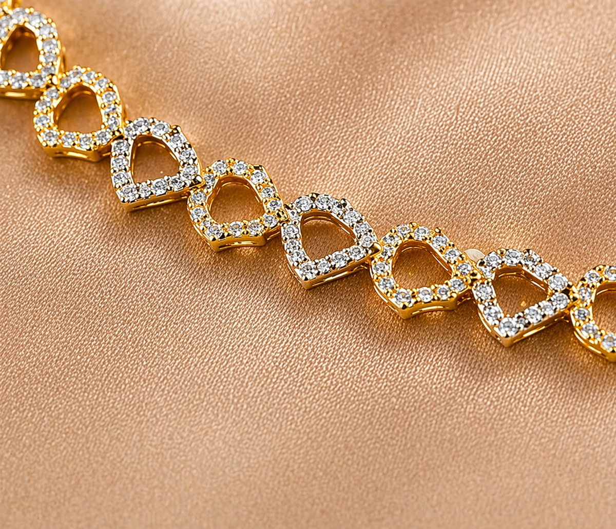 Gold-Plated American Diamond Jewelry Set