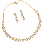 Gold Plated American Diamond Celestial Star Necklace Set