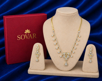 Gold-Plated American Diamond Vine Design Necklace Set