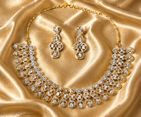 Gold-Plated Royal American Diamond Statement Necklace Set