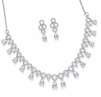 Teardrop Diamond Look Necklace Set