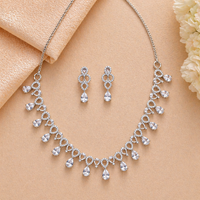 Teardrop Diamond Look Necklace Set
