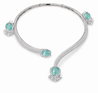 Pink Heart Stone CZ Diamond Necklace