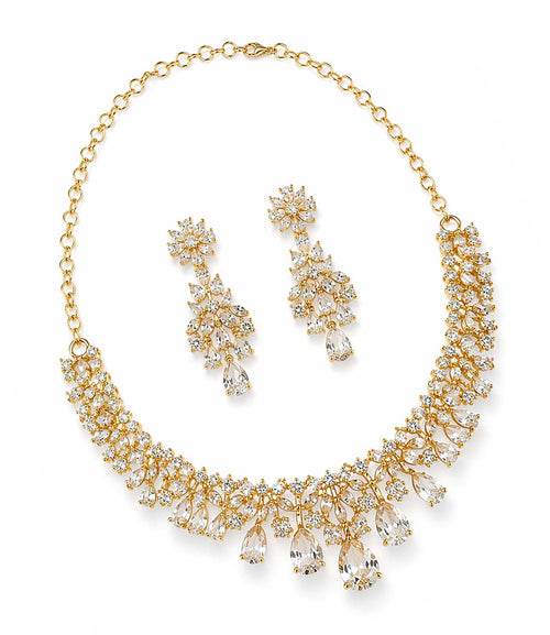 Gold Plated American Diamond Necklace Set