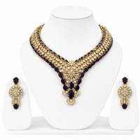 American Diamond Blue Stone Necklace Set