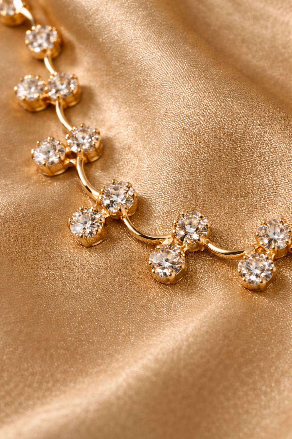 Floral CZ Studded Necklace Set