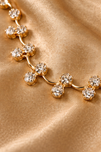 CZ Diamond Floral Necklace Set