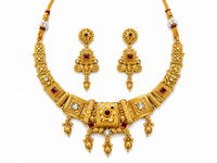 Antique Gold Plated Temple Necklace Set