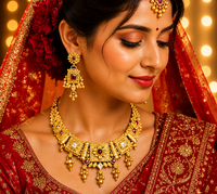 Antique Gold Plated Temple Necklace Set