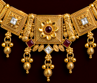 Antique Gold Plated Temple Necklace Set