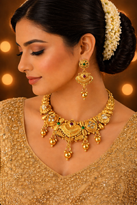 Antique Gold Plated Traditional Necklace Set