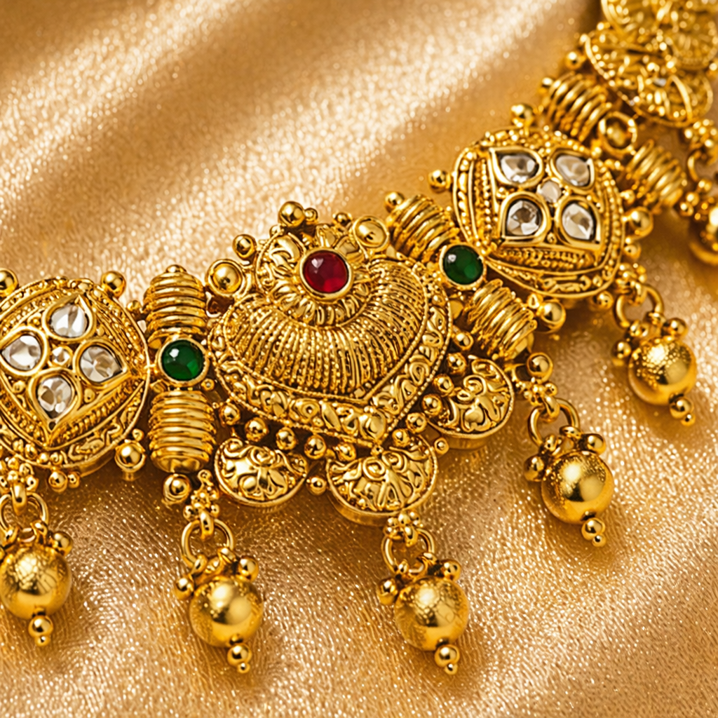 Antique Gold Plated Traditional Necklace Set