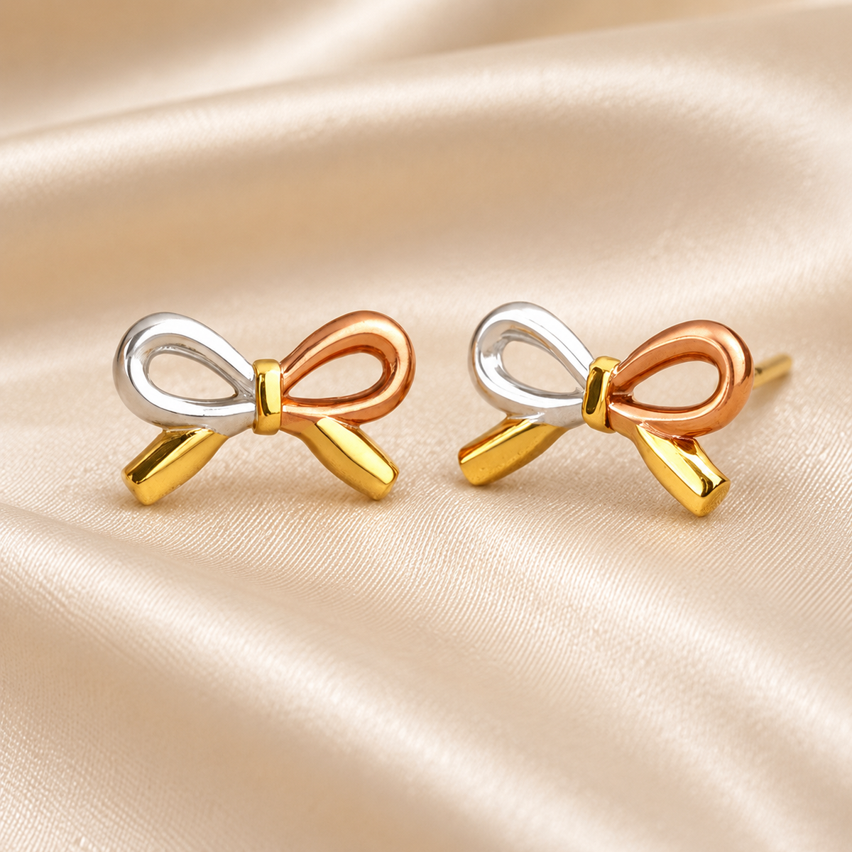 Anti Tarnish Bow Stud Earrings