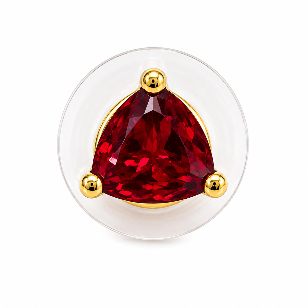 Sovar Ruby Red Crystal Transparent Stud Earrings