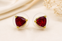 Sovar Ruby Red Crystal Transparent Stud Earrings