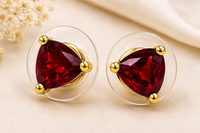 Sovar Ruby Red Crystal Transparent Stud Earrings