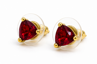 Sovar Ruby Red Crystal Transparent Stud Earrings
