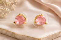 Sovar Blush Pink Crystal Transparent Stud Earrings