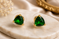 Sovar Emerald Green Crystal Transparent Stud Earrings