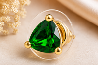 Sovar Emerald Green Crystal Transparent Stud Earrings
