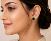 Sovar Emerald Green Crystal Transparent Stud Earrings