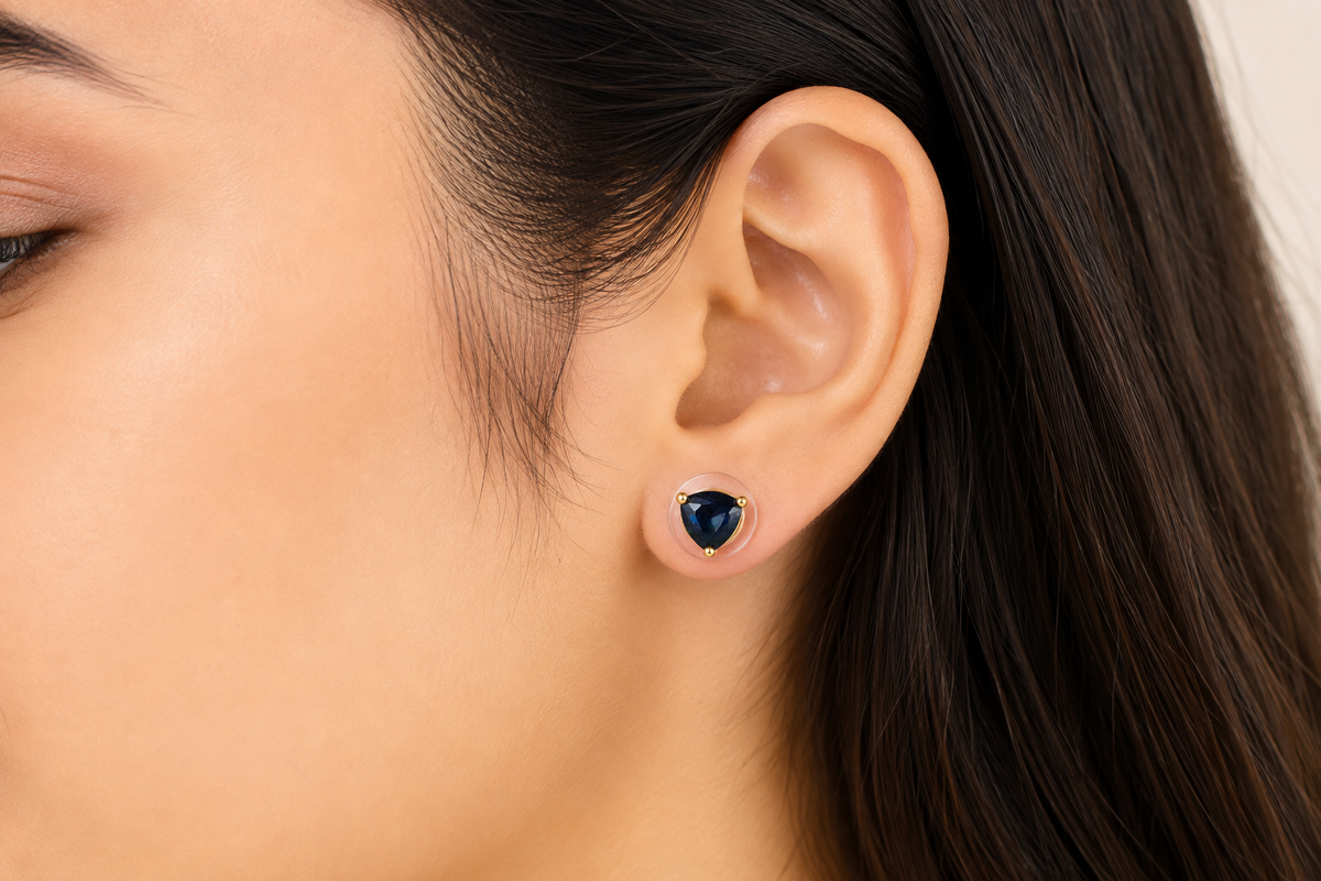 Sovar Midnight Blue Crystal Transparent Stud Earrings