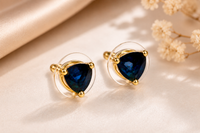 Sovar Midnight Blue Crystal Transparent Stud Earrings