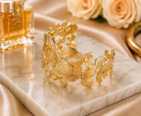 Elegant Leaf Design Cuff Bracelet
