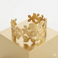 Elegant Leaf Design Cuff Bracelet