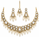 White Pearl Kundan Necklace Set
