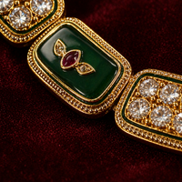Emerald Green Kundan Polki Necklace Set
