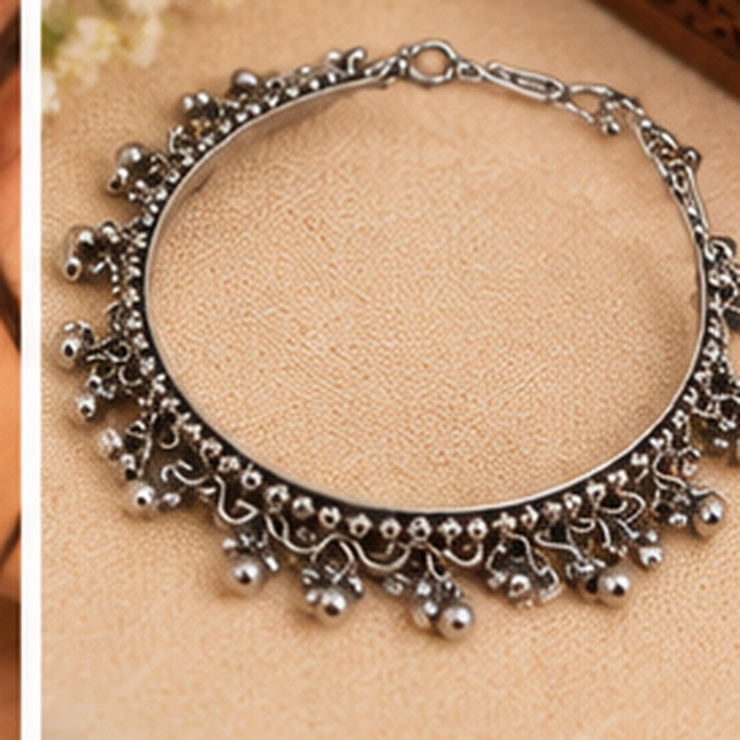 SOVAR Oxidised Silver Tribal Peacock Necklace & Earrings Set for Women | Traditional Ethnic Jewellery