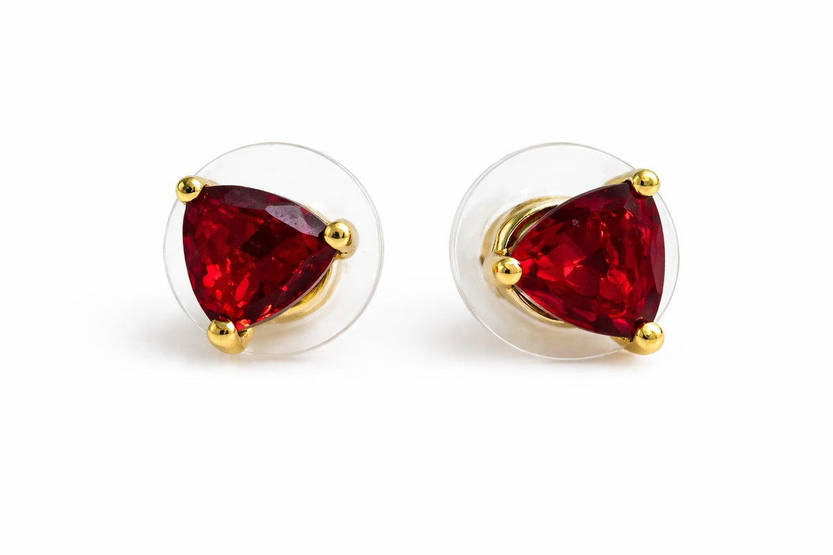 Sovar Ruby Red Crystal Transparent Stud Earrings