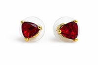 Sovar Ruby Red Crystal Transparent Stud Earrings