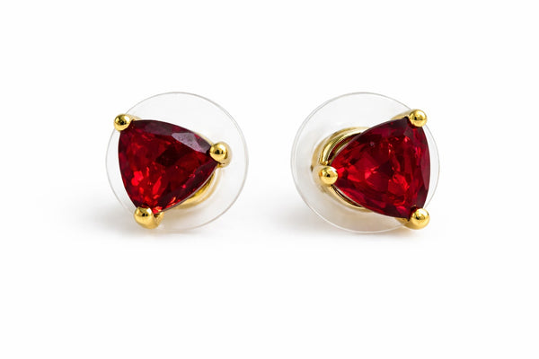Sovar Ruby Red Crystal Transparent Stud Earrings