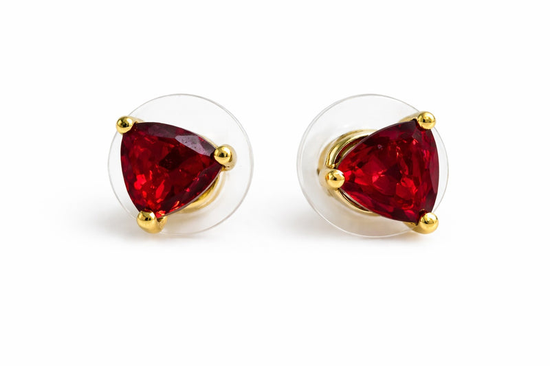 Sovar Ruby Red Crystal Transparent Stud Earrings