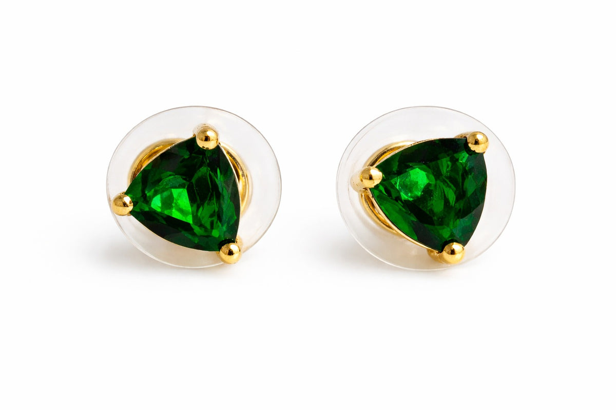 Sovar Emerald Green Crystal Transparent Stud Earrings