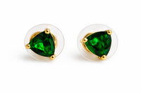 Sovar Emerald Green Crystal Transparent Stud Earrings