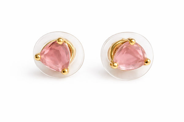 Sovar Blush Pink Crystal Transparent Stud Earrings
