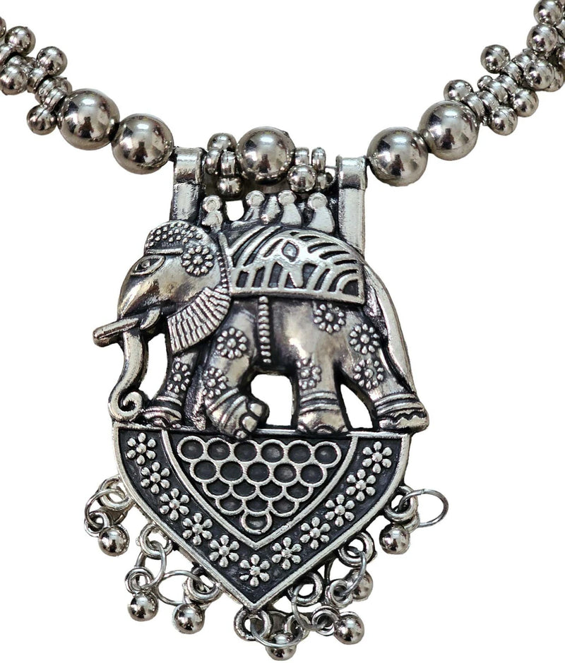SOVAR Royal Elephant – Oxidised Silver Tribal Jewellery Set
