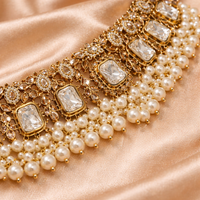 Emerald Green Kundan Necklace Set for Women