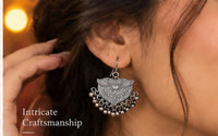 Sovar Oxidised Silver Necklace Set for Women with Matching Earrings