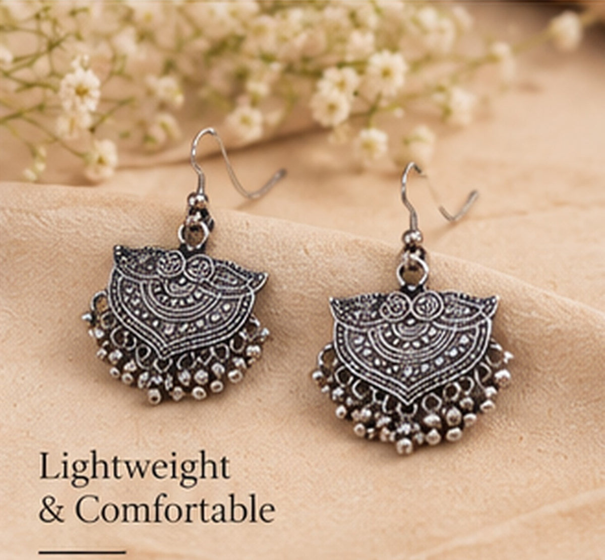 SOVAR Tribal Mandala Antique Oxidised Necklace & Earrings Set